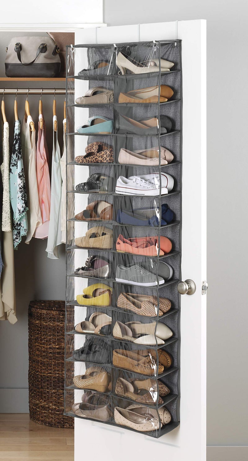 Whitmor Over The Door Shoe Shelves - 26 Sections - Crosshatch Gray - Image 1